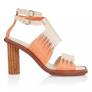 Ulla Johnson SP231018 Madeira Twisted Contrast High Heel Sandal Size 37 NWB